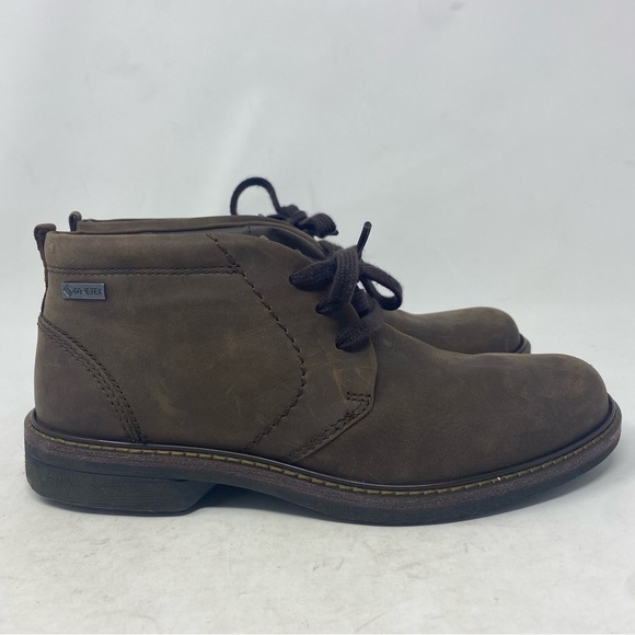 NEW Ecco Men’s Turn Brown Leather GTX Chukka Lace Up Boots Size 40 - Picture 1 of 7